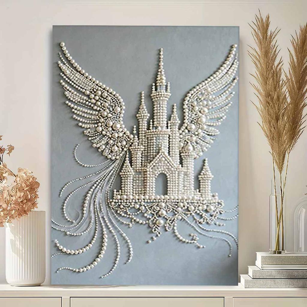 Pearl The Flying Castle DIY Diamond Art Kits 15.7x19.6inch Gem Art Diamond Painting Kits Without Frame for Adults Gift Idea Home Wall Decor
