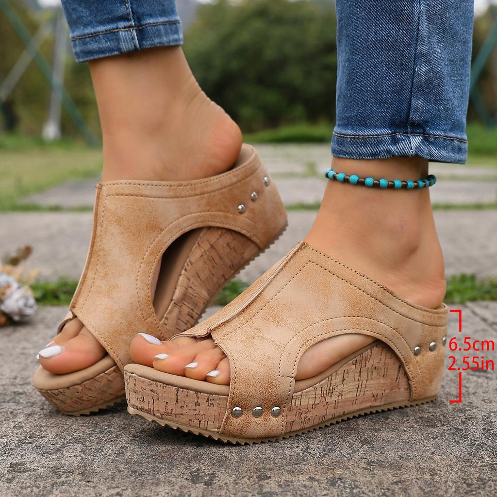 Women's Sandals High Heels Sandals With Wedges Shoes Woman Platform Sandals Summer Peep Toe Heeled Slippers Sandalias De Mujer