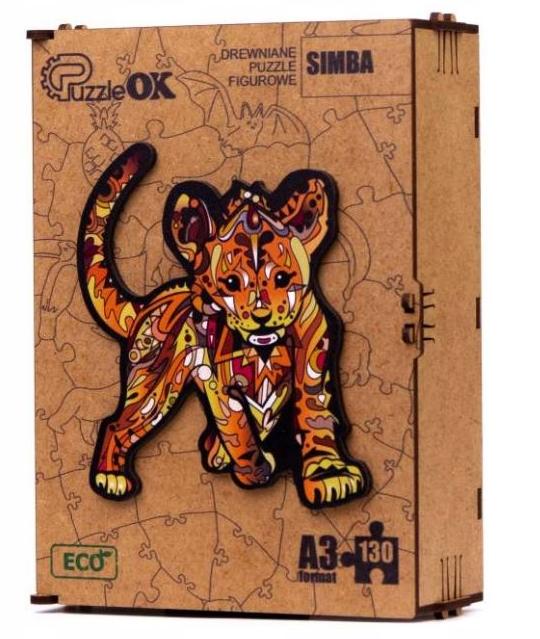 Puzzle Drewniane Układanka Lew Mały Tygrys Simba Pua4-00751