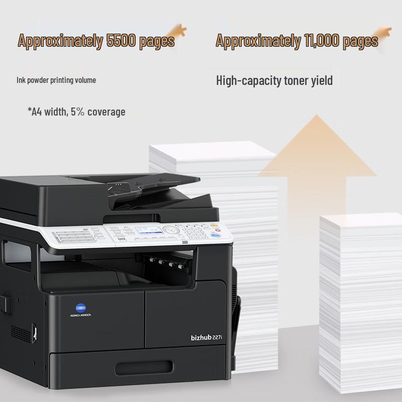 Konica Minolta bizhub 227i A3 Black & White Multifunction Printer CN plug (adapter included)