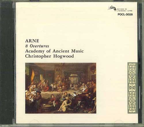 

CD CHRISTOPHER HOGWOOD - Arne: 8 Overtures POCL3028 POLYDOR Japan Classical Used