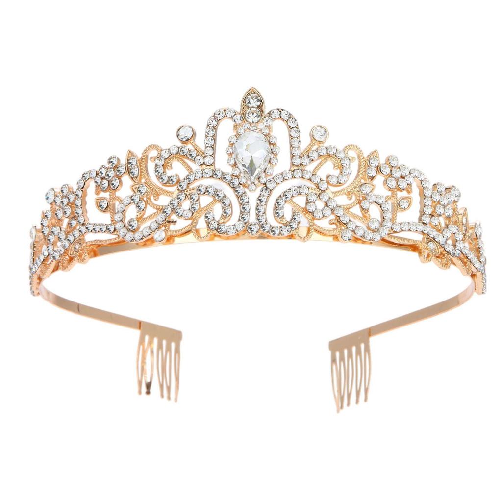 European & American Fashion Crystal Crown Bridal Headdress for Birthdays & Bachelorette Parties