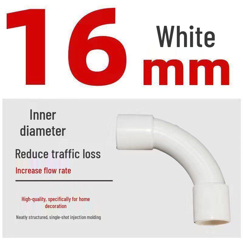 PVC16 20 Conduit, 90-Degree Large Radius Bend for Electrician Sleeve Accessories