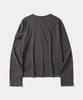 HOOVES [Wooyeon X HOOVES] Military Slim Henley Neck Long Sleeve [Dyed Charcoal]