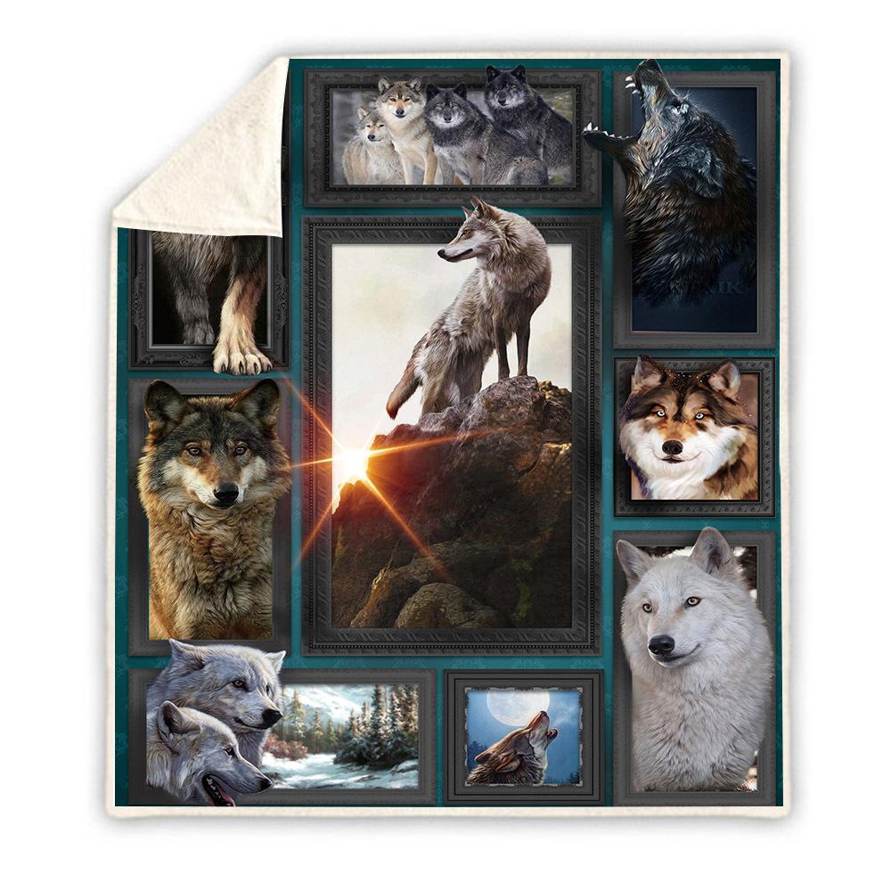 

Одеяло с волком в подарок, всесезонные мягкие флисовые одеяла