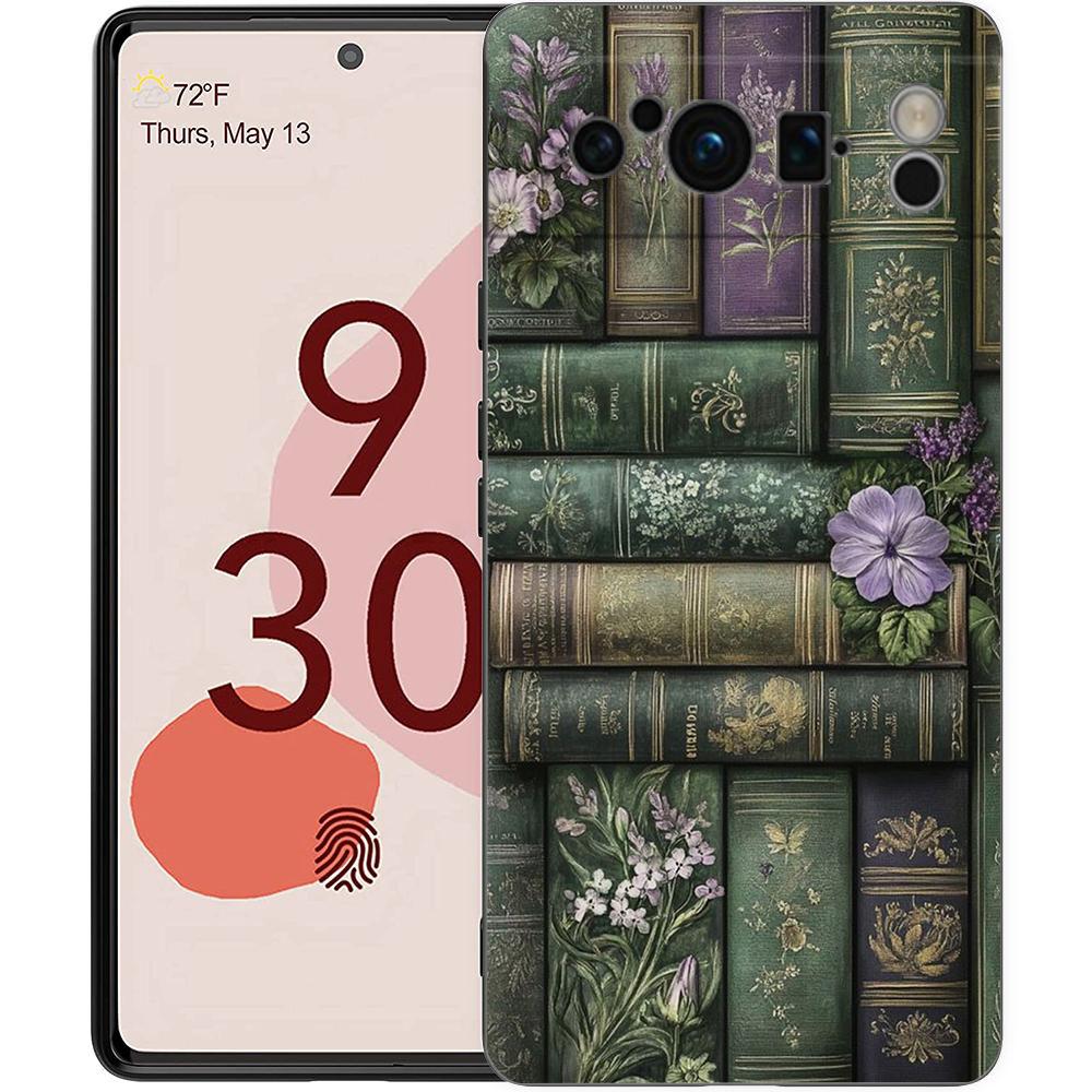 Vintage  Bookcase Painted Phone Case Cover for Google Pixel 9 8 7 6 7A 6A Pro Shockproof Soft TPU 9 Pro XL Shell Capas Fundas