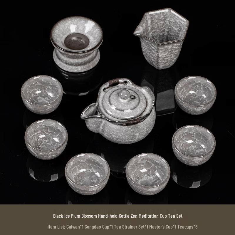 Ice Crystal Crackle Ceramic Kung Fu Tea Set