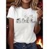 European sizes Happy Birthday  Was Born Christian Graphic Print T-shirt, Short Sleeve Crew Neck Casual Top for Summer & Spring, Women's Clothing