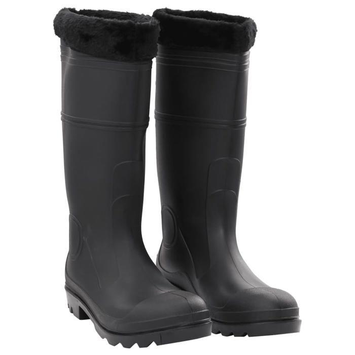 VidaXL Bottes de pluie noir taille 38-46 PVC