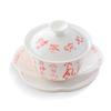 Forbidden City Merchandise Suet Jade White Porcelain Cover Bowl Teacup Ceramic Tea Set Tea Bowl Sancai Tea Set Household Kung Fu Tea Set
