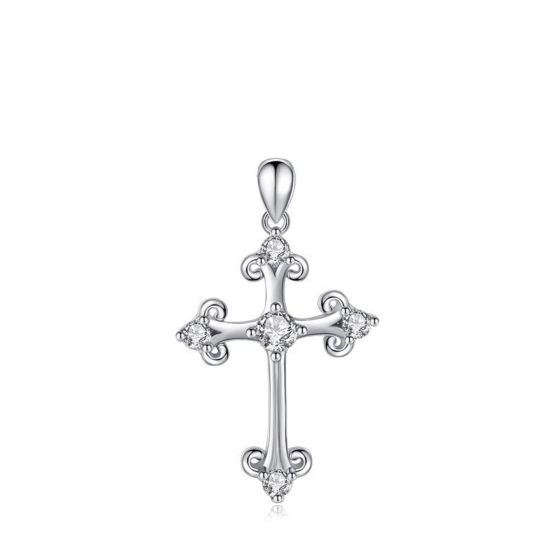 S925 Sterling Silver Cross Pendant Necklace - European Style, Unisex, Personalized Versatile Design, Perfect Valentine s Day Gift 925 Sterling Silver