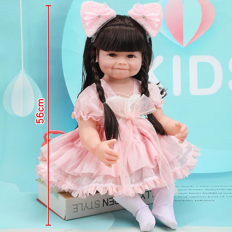 56cm Reborn Simulation Barbie Baby Doll Gift Set - Soft Gel Toy for Girls