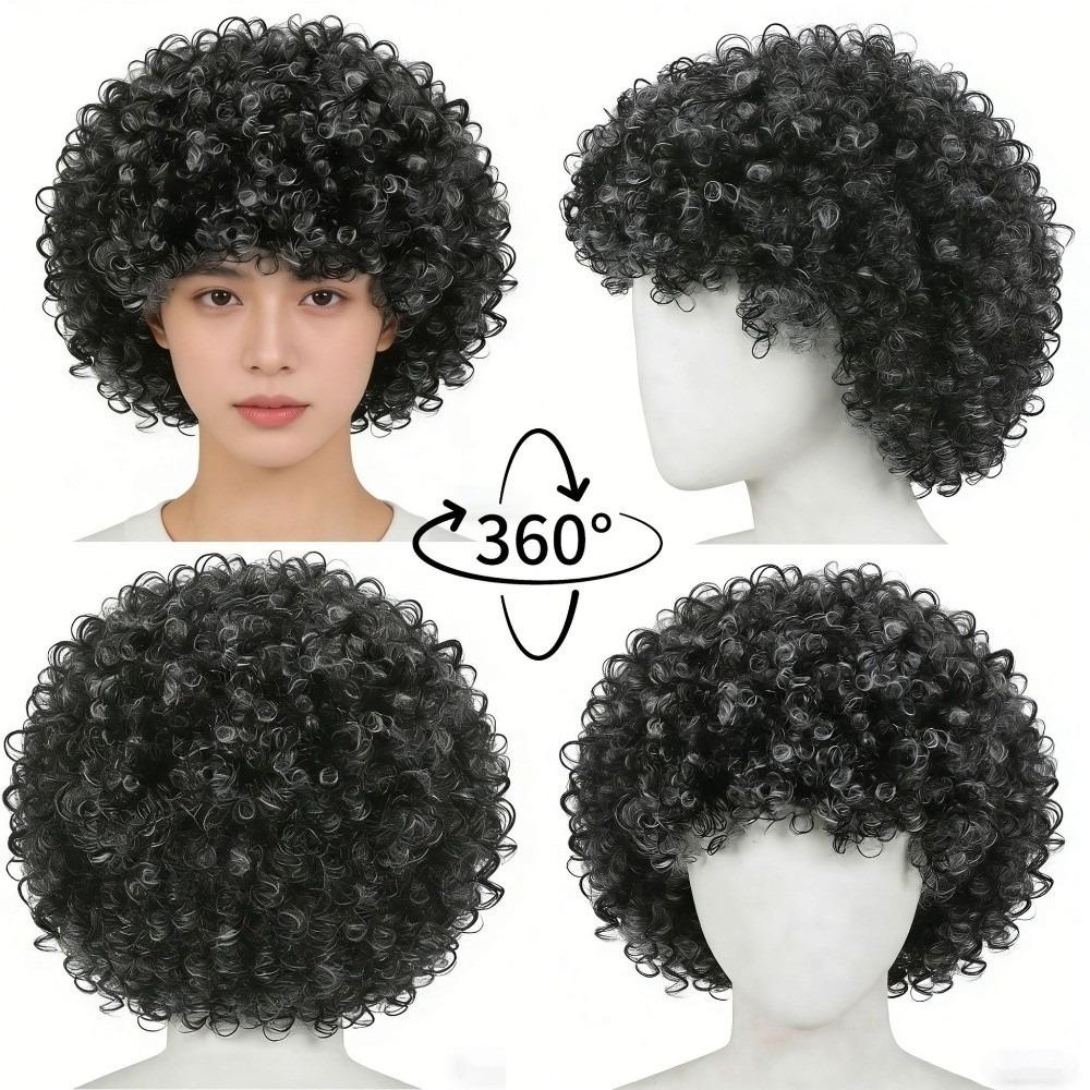 Heat Resistant Clown Curly Cosplay Wig Synthetic Football Fan Wearing Wigs  Carnival