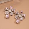 Eingelegter Strass Schleife Wassertropfen Fransen Ohrring für Damen Leichter Luxus High-End Hängeohrringe Süße Mode Zirkon Großhandel