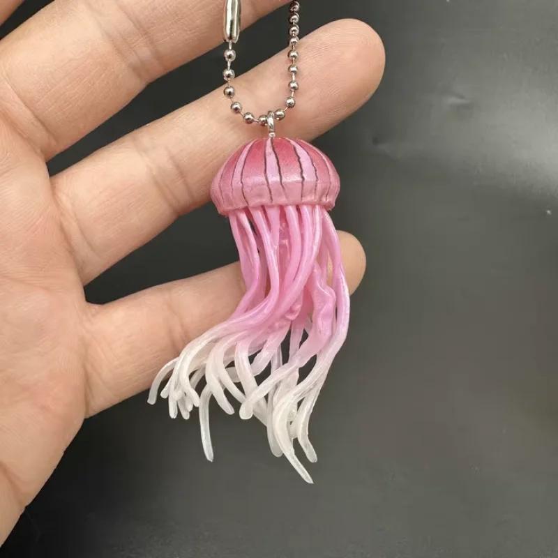 Jellyfish Keychain Capsule Toy Simulation Marine Organism Model Toy Stereogram Gacha Pendants Gifts