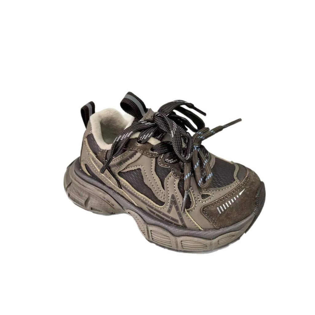 Kids' Cotton-Lined Retro Sneakers - Unisex Winter 2025 Casual Sports Shoes