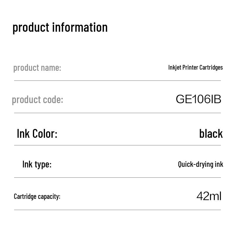 Deli Handheld Inkjet Printer Original Black Ink Cartridge GE106IB