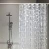 Cortina de Ducha Impermeable, Forro Grueso de EVA para Ducha, Cortina de Baño con Patrón de Guijarros 3D para Cabina de Ducha, Bañeras