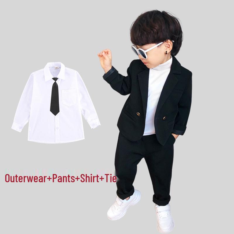 

Весенний повседневный костюм для мальчиков в корейском стиле - Красивый смокинг для мальчика-цветка 110 cm