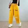 Plus Size Thin Vintage Embroidery High Waist Casual Loose Women Summer Jeans Denim Harem Pants