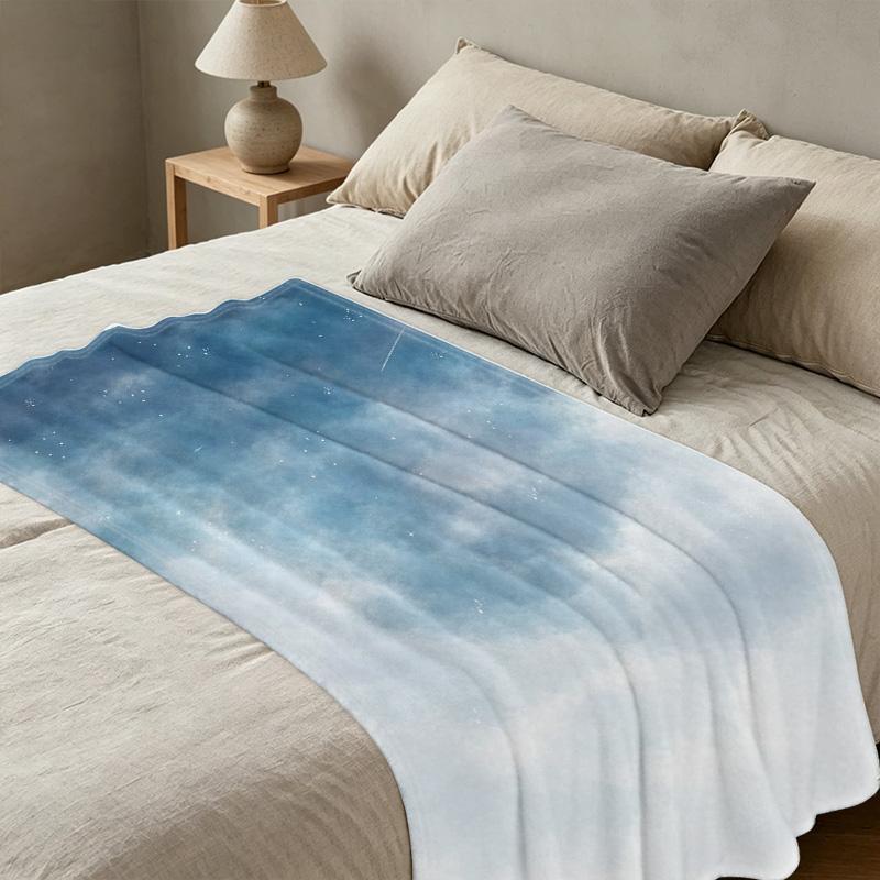 Starry Sky Flannel Fleece Blanket – Anti-Pilling, Soft Warm Cozy Throw for Postpartum Care, Home Decor, All Seasons, Halloween & Christmas