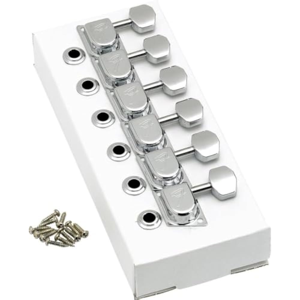 Fender Tuning Pegs 70s “F” Style Stratocaster® /Telecaster® Tuning Machines Chrome (6)