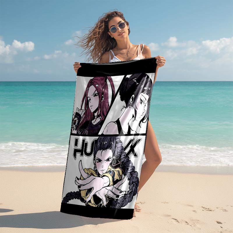 1pc KPop Demon Hunters10 Beach Towel, Comfortable and Thick, and Swimming/Bath/Picnic/Camping Towel, Suitable for Seaside Beaches