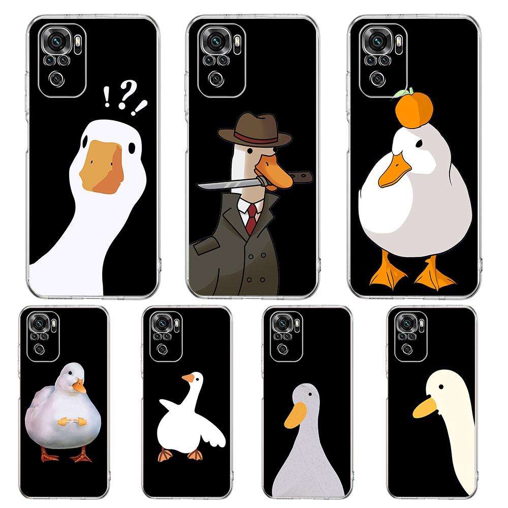 Cartoon Doubt Duck Phone Case For Xiaomi Redmi Note 12 4G 11 10 Pro 5G 10C 10S 9S 9 9T 8T 9C 9A 8 8A 7 K50 K40 Gaming Cover