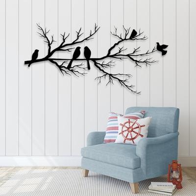 Metal Wall Decor Birds On Branch Art Sculpture Garden Gift