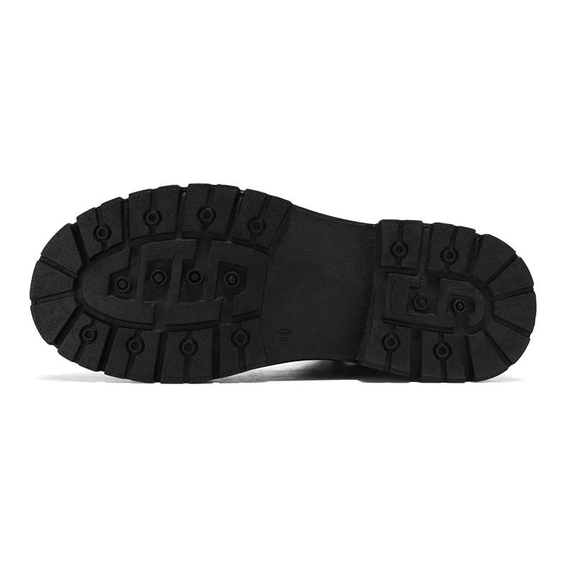 Men's High Top Versatile Casual Shoes Trendy New Outdoor Black Thick Soled Casual Motorcycle Boots New  Chelsea Boots Men