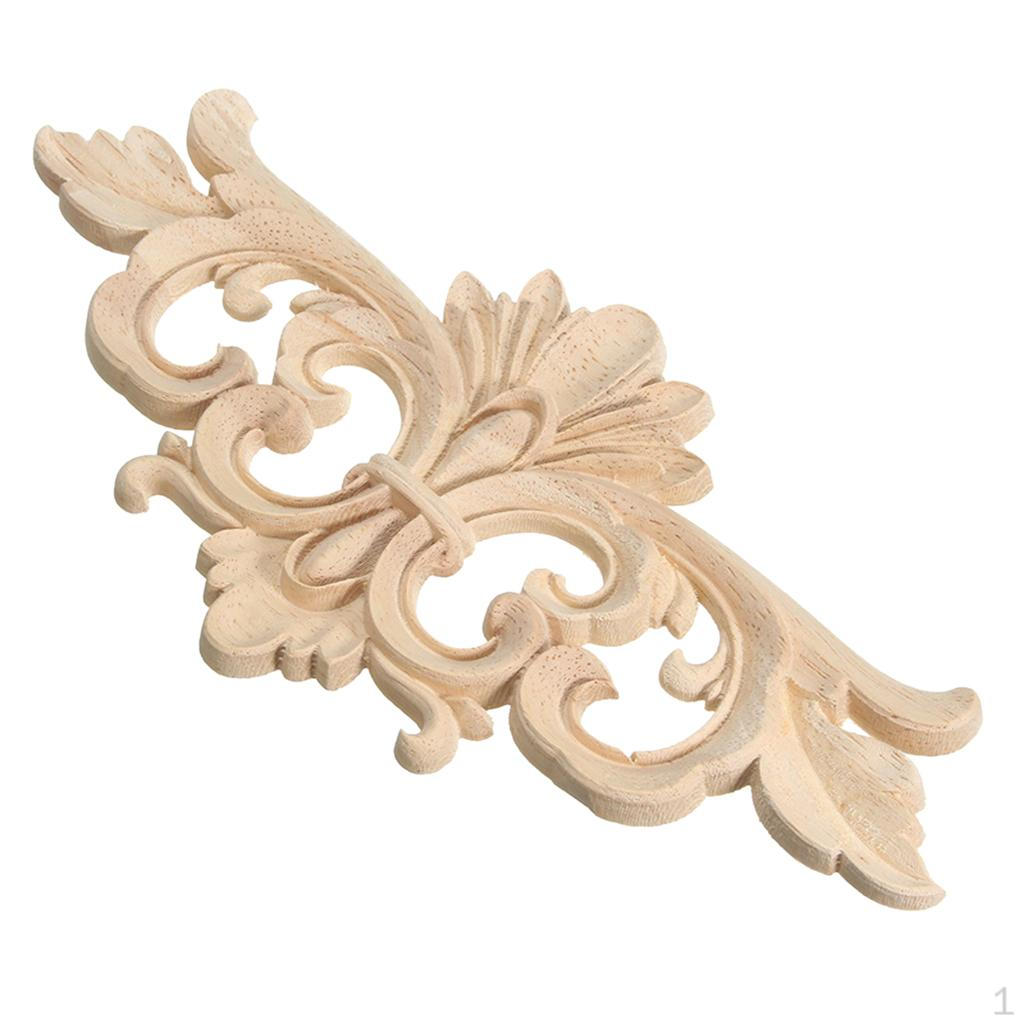 Carved Corner Onlay Applique Wooden Craft Unpainted Kitchen Furniture Wardrobe