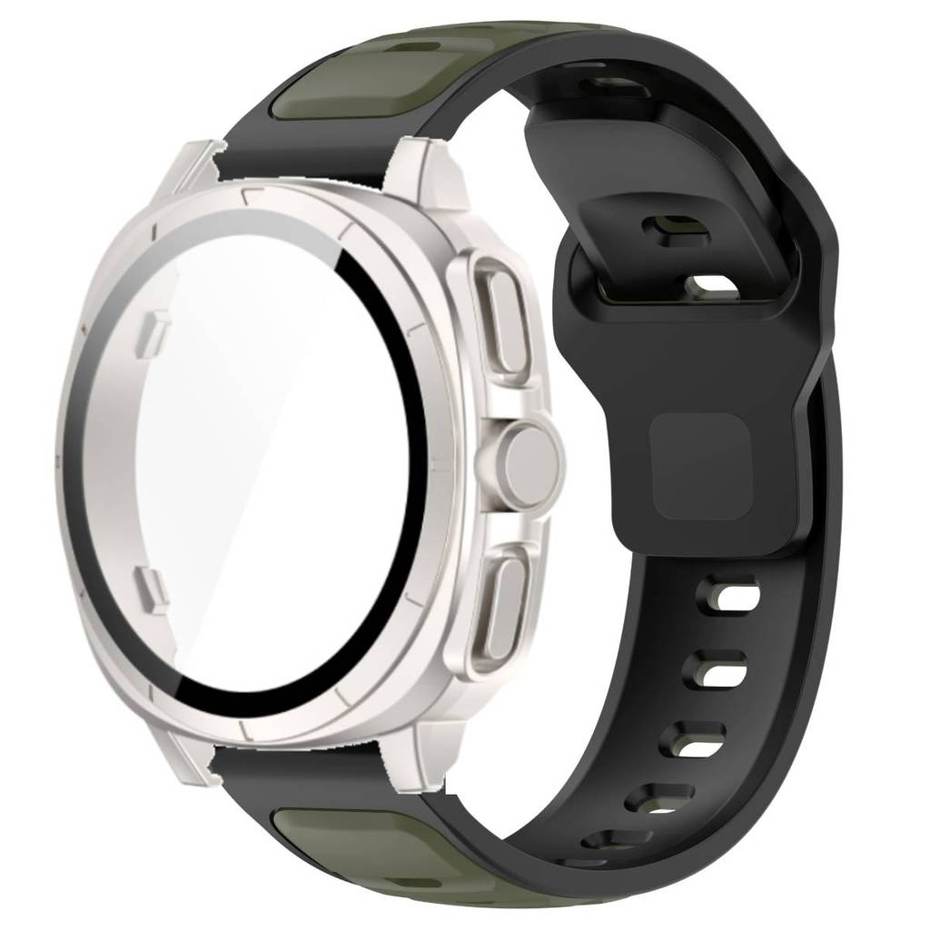 Silicone Band +Tempered Glass Case For Samsung Watch 7 40mm 44mm Strap Protector Cover For Samsung Galaxy Watch 7 44mm 40mm