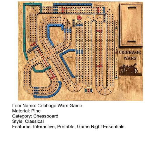 Cribbage Wars Board Game Kids Adults Family Party Multiplayer Interactive Wooden Portable Continuous Cribbage Board Game Night Essentials Props