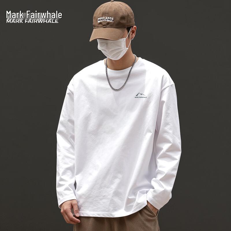 Mark Fairwhale Men's 100% Cotton Long Sleeve Crew Neck T-Shirt