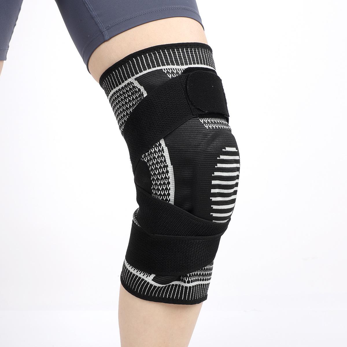 

Спортивные силиконовые наколенники баскетбольные компрессионные ремни поддержка дышащие менисковые суставы бег защитное снаряжение L