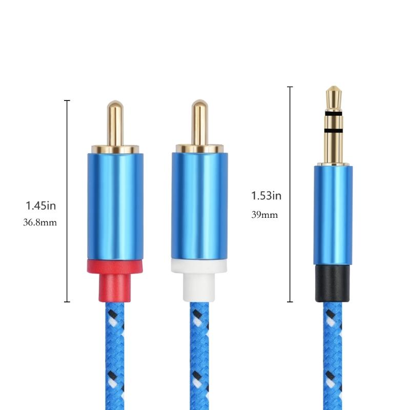 3.5mm to 2RCA Adapter Cord Stereo AUX Cable Line for Smartphones, MP3, Tablets, Speaker, Subwoofer, Home Theaters