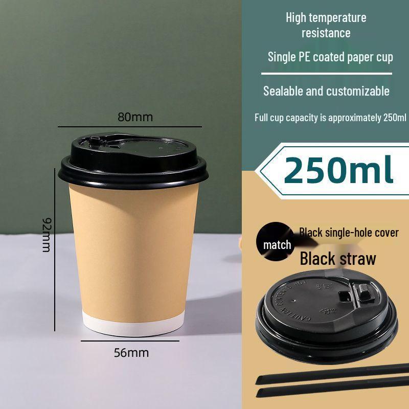 Thickened 250/400ml Disposable Coffee Cups with Lids for Hot and Cold Drinks