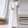 2025 Vintage Pattern Ruffle Hem Muslim Women's Long Robe Dress - Spring/Autumn Commuting Style