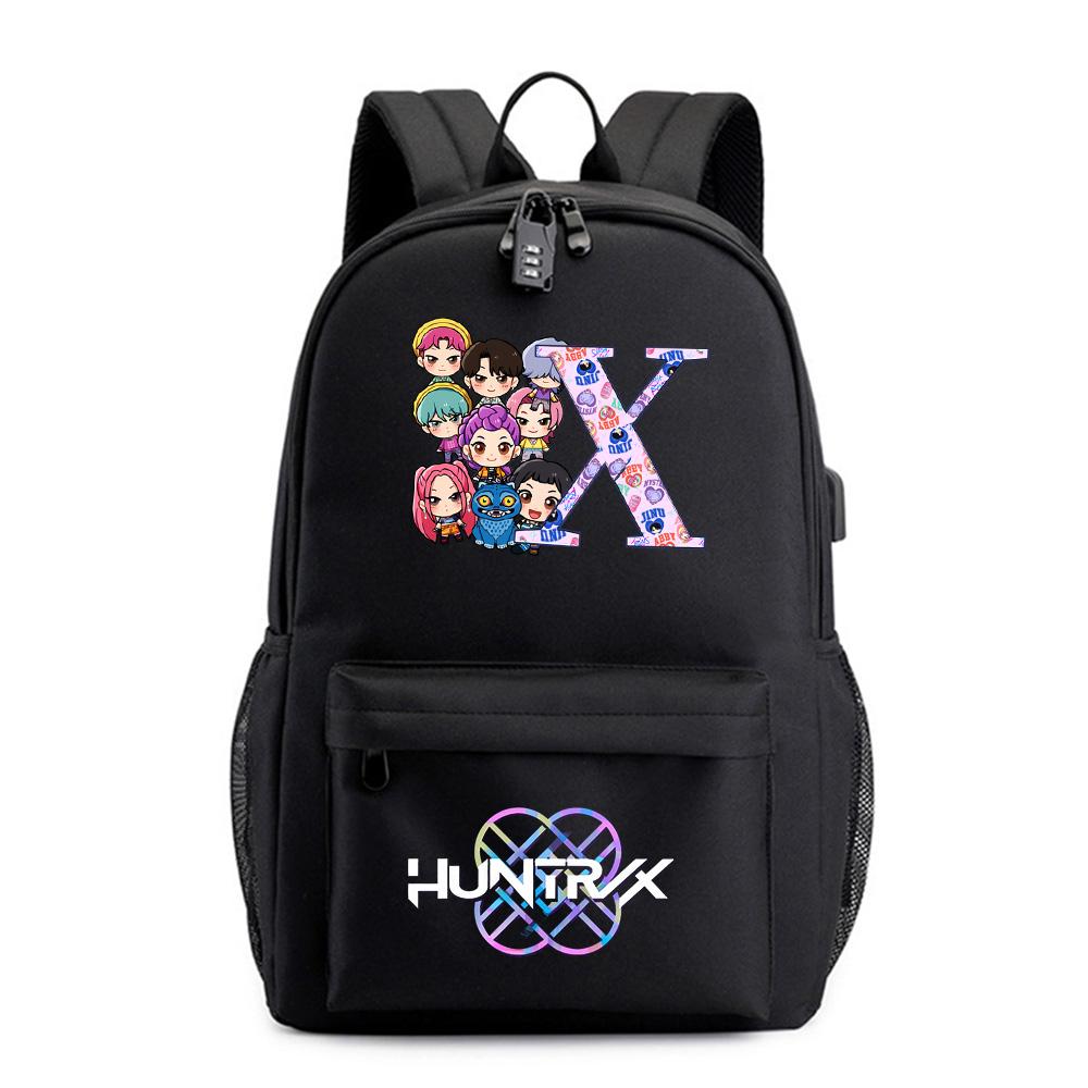 26 English Letter K-Pop Printed Backpack for Teenager Student Girl Boy Bookbag Schoolbag Women Large Capacity Waterproof Travel Bag Kid Gift