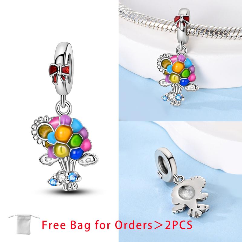 Balloon Birthday Cake Bone Tooth Stethoscope Beads Copper Charms Pendant Fit Women Original Bracelet Diy Fine Jewelry Gift