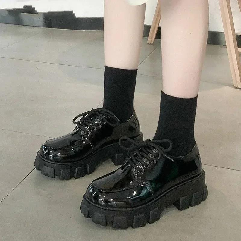 Black Chunky Platform Heels Mary Jane Shoes Lolita Platform Shoes Oxfords Women Student Girls Kawaii Pumps Shoes for Women