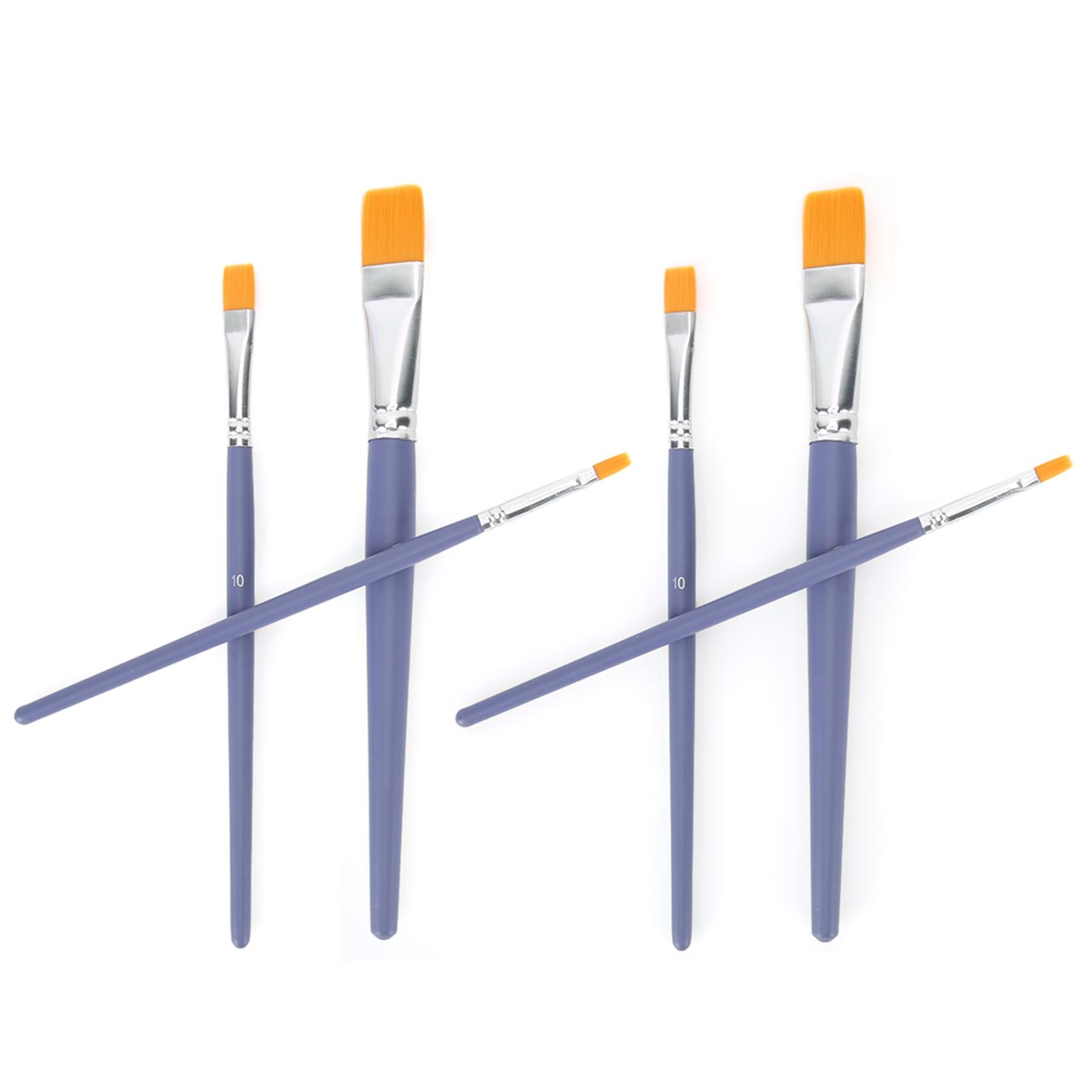 

6Pcs Painting Brush Set Nylon Wool Flat Tip Watercolor Acrylic Painting Tools for Arts