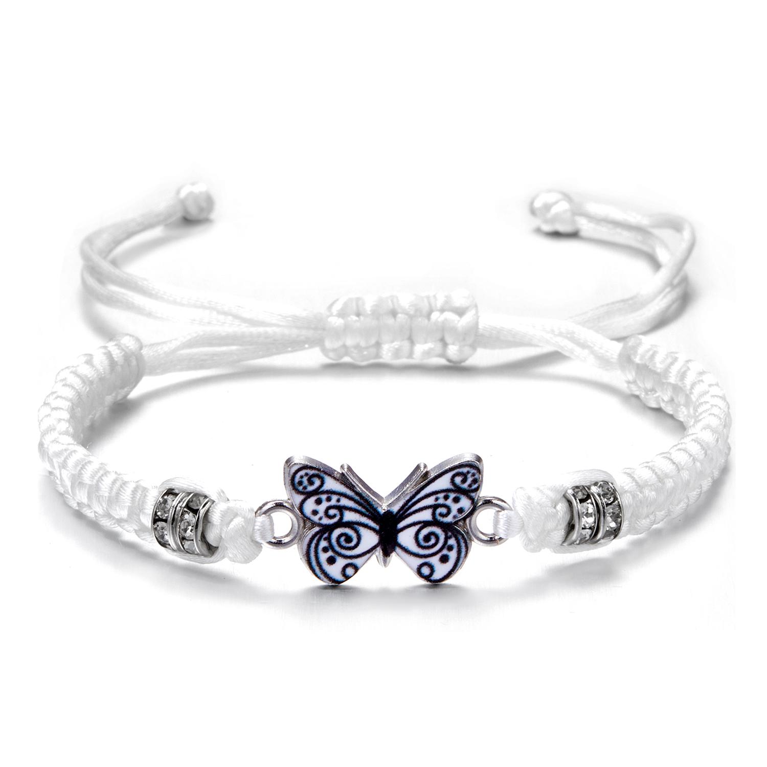 

Fashion Handmade Braided String Bracelet for Women Classic Butterfly Pendant Adjustable Charm Bracelets Bangles Party Jewelry