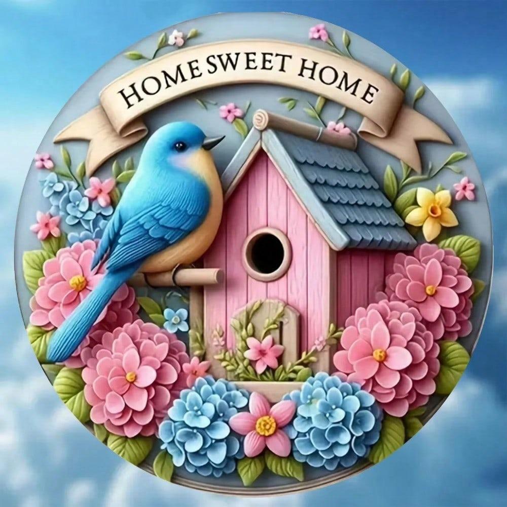 Metal Wall Art Floral Welcome Sign Spring Summer Door Porch Decor