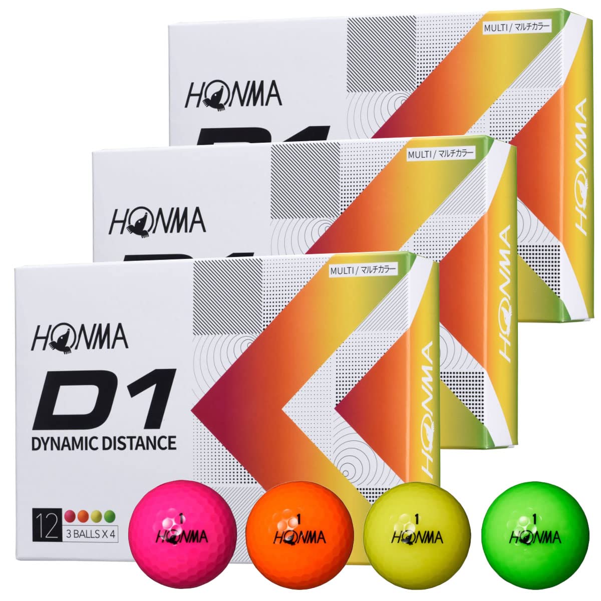 

3 Dozen Set of Honma Golf D1 Soft Ionomer 36 Great Value for Honma Honma Multicolor Balls, D-1 BT2201, 2-Piece Balls, Multicolor, Balls, Money, Golf,