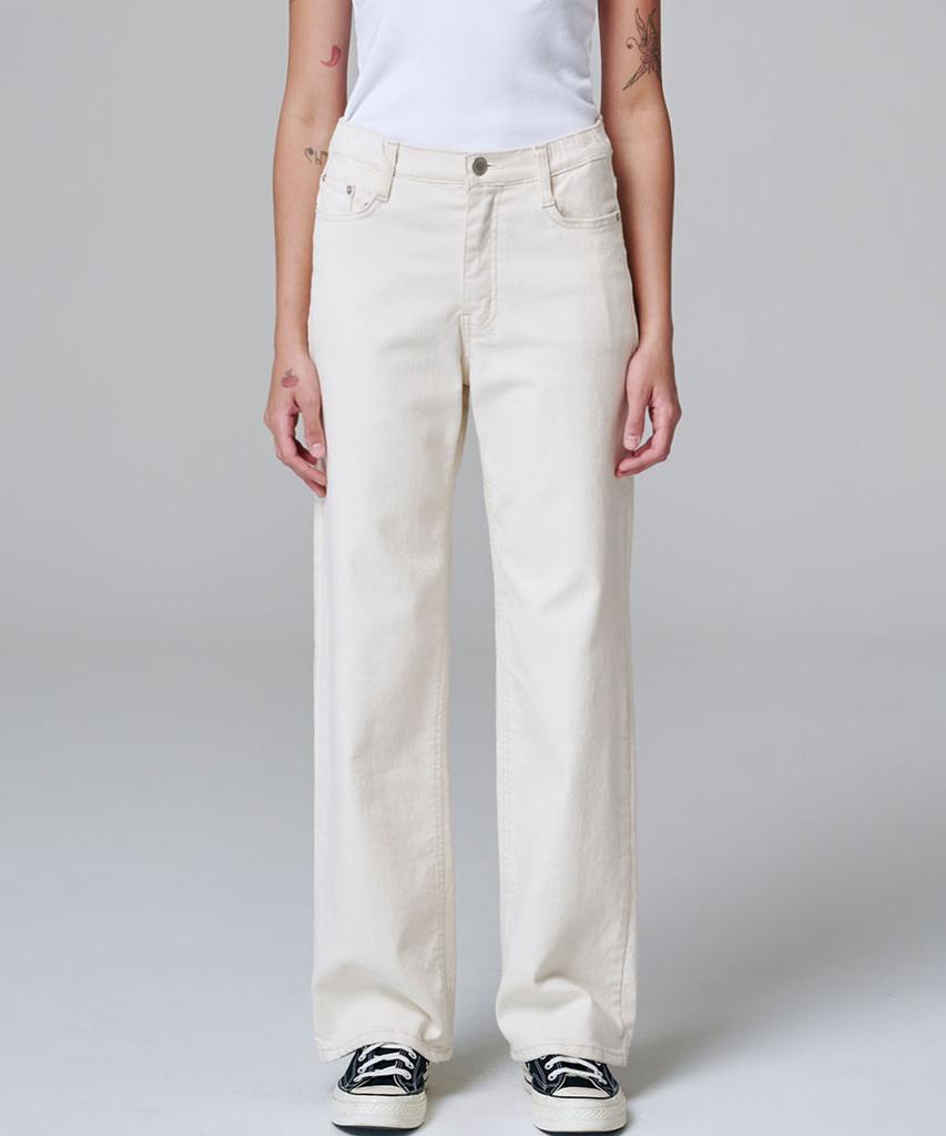 MALOUPE 9106 Semi-Wide Denim Pants (Cream)