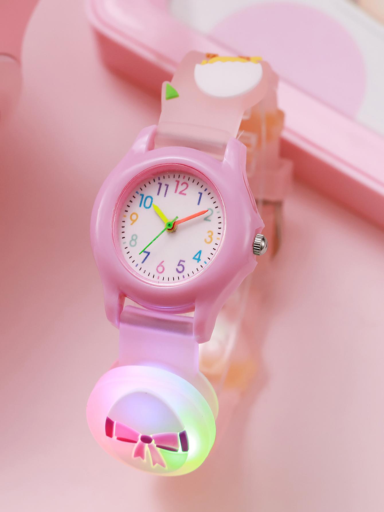 

Cute cartoon chick style watch cool lighting quartz watch, suitable for Christmas and Halloween gifts, multi-color optional розовый