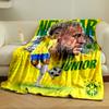 Yellow Soccer Designed Flannel blanket for bedroom, living room, sofa, and nap