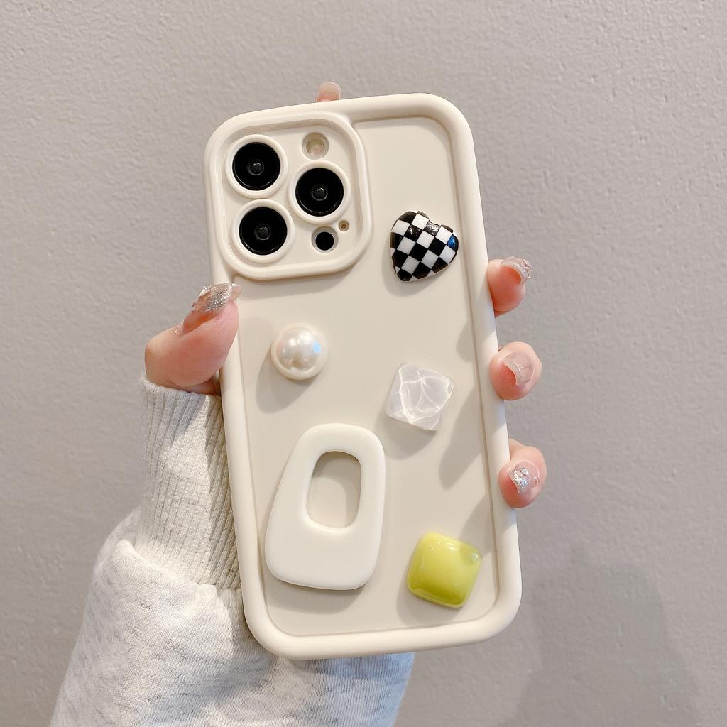 Applicable To Apple 13 16 Mobile Phone Case XR Hairpin Love Checkerboard IPhone 14 Full Inclusive Protection Case