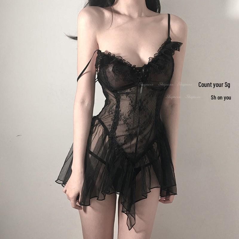 Seductive Transparent Nightgown Teasing Flirtation Set